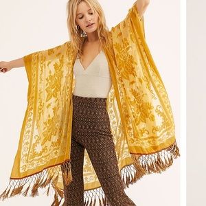 Free People Golden Kimono